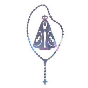 AD1500006 - Adesivo Terço N. Sra. Aparecida Prata - 15,5x7cm