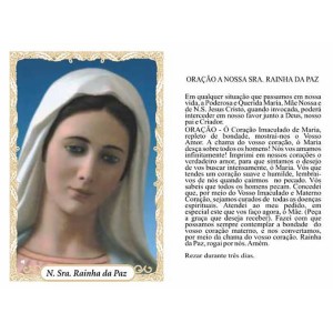 OG14074P100 - Oração N. Sra. Rainha da Paz c/ 100un. - 9,5x6,5cm