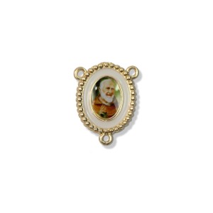 ET1952500 - Entremeio São Padre Pio Pietrelcina Dourado Resinado 1un. - 2,7x2,2cm