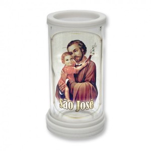 PV158140 - Porta Vela Vidro São José - 17x9,3cm
