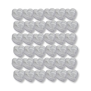 EM2158P48 - Caixa de Acrílico Coração c/ 48un. - 3,5X3,5cm