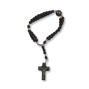 PU1543550 - Pulseira Terço São Jorge Madeira - 22x1,8cm