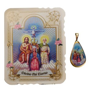 CM141402 - Cartão Divino Pai Eterno c/ Medalha - 7,5x6cm