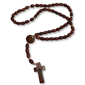 TE930006 - Terço São Bento Madeira - 45cm