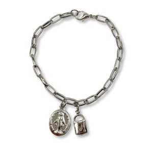 PU28210 - Pulseira N. Sra. das Graças Cadeia de Consagração - 19cm