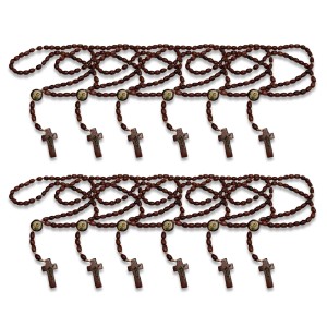 TE550120P12 - Terço Dos Homens São José Madeira c/ 12un. - 45cm