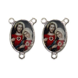 ET1681810P2 - Entremeio Sagrado Coração de Jesus e Maria Duplo Resinado c/ 2un. - 2,5x2cm