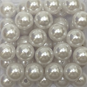 CTM1070040P50G - Contas Bolinhas Pérola Branca c/ 50 gramas - 12mm