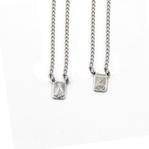 ES42010 - Escapulário N. Sra. Aparecida Aço Inox - 60,5x0,8cm (R186)