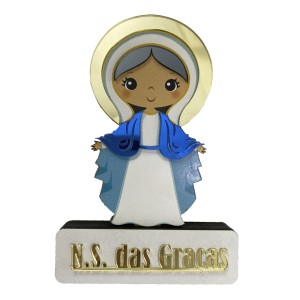 PE721802 - Pedestal N. Sra. Das Graças MDF - 15x10cm