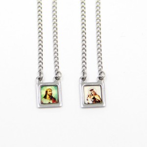 ES43001 - Escapulário N. Sra. Do Carmo Aço Inox - 61x1cm (R073)