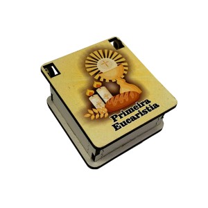 CXM112027 - Caixinha Primeira Eucaristia MDF - 3x6,3cm