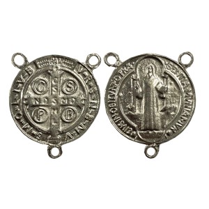 ET1630030 - Entremeio Medalha de São Bento Níquel - 3,5x3,2cm