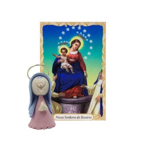 ST16006 - Mini Santinha N. Sra. do Rosário de Biscuit c/ Oração