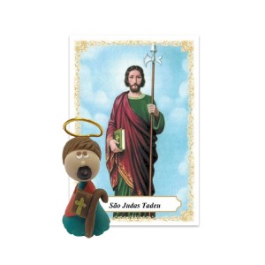 ST16025 - Mini Santinho São Judas Tadeu Biscuit c/ Oração