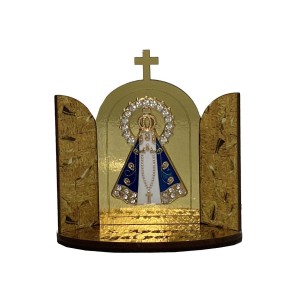 OT813600 - Oratório N. Sra. Aparecida Madeira - 10x10cm