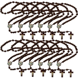 TE940011P12 - Terço N. Sra. Da Conceição Madeira c/ 12un.- 37cm