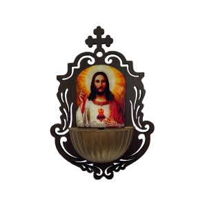 PI380140 - Pia de Água Benta Sagrado Coração de Jesus - 15x10,5cm