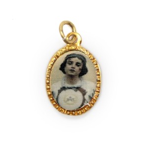 MD103274P10 - Medalha de Alumínio Oval Dourada c/ 10un. São Tarcísio - 2x1,3cm