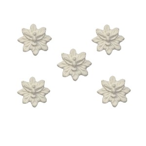 DI16090P5 - Divino Espírito Santo Resplendor Biscuit Branco c/ 5un. - 3x2,5cm