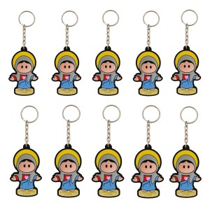 CH50001P10 - Chaveiro Imaculado Coração de Maria Emborrachado c/ 10un. - 11x3cm