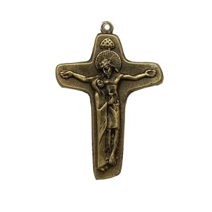 CZ851102 - Cruz da Unidade (Jesus e Maria) Ouro Velho - 7,2x4,9cm