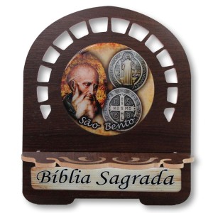 PB812501 - Porta Bíblia São Bento MDF Resinado - 30,5x25,5cm