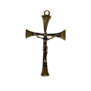 CZ851062 - Crucifixo Metal Ouro Velho - 7x4,3cm