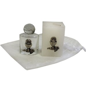 KT112491 - Kit Primeira Eucaristia c/ Vela e Garrafa de Água Benta - 10ml