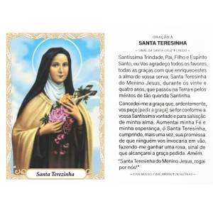 OP14045P100 - Oração Santa Terezinha das Rosas c/ 100un. - 6x4cm