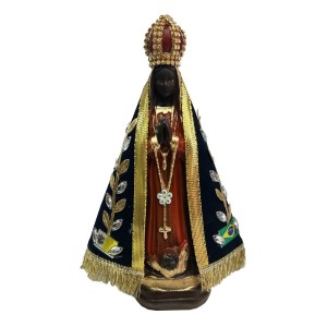 IM100602 - Imagem N. Sra. Aparecida c/ Veludo e Strass - 24x14cm 