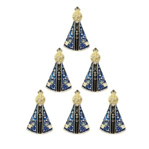 BO10051P6 - Botton N. Sra. Aparecida Dourado c/ 6un. - 3,2x2cm