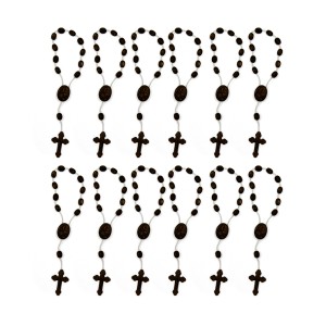 DZ05011P12 - Dezena de Acrílico Marrom c/12un. (Mini Terço) - 13,5x1cm