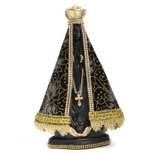 IM100453 - Imagem N. Sra. Aparecida c/ Veludo e Strass - 23x15cm