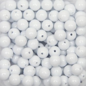 CTM050001P500G - Contas Bolinhas Acrílico Branco c/ 500 gramas - 8mm (08)