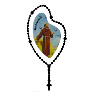 AD1501406 - Adesivo Terço São Franscisco de Assis Preto - 12x6cm