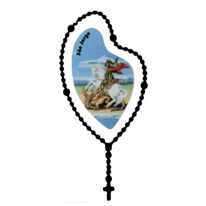 AD1501408 - Adesivo Terço São Jorge Preto - 12x6cm