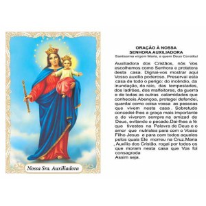 OG14007P100 - Oração N. Sra. Auxiliadora c/ 100un. - 9,5x6,5cm